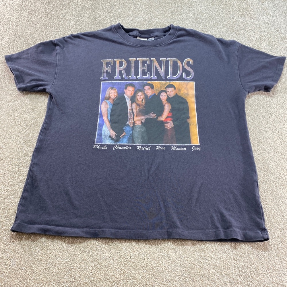 H&M Friends TV Show Shirt Mens Medium Dark Gray Phoebe Chandler Ross Graphic Tee